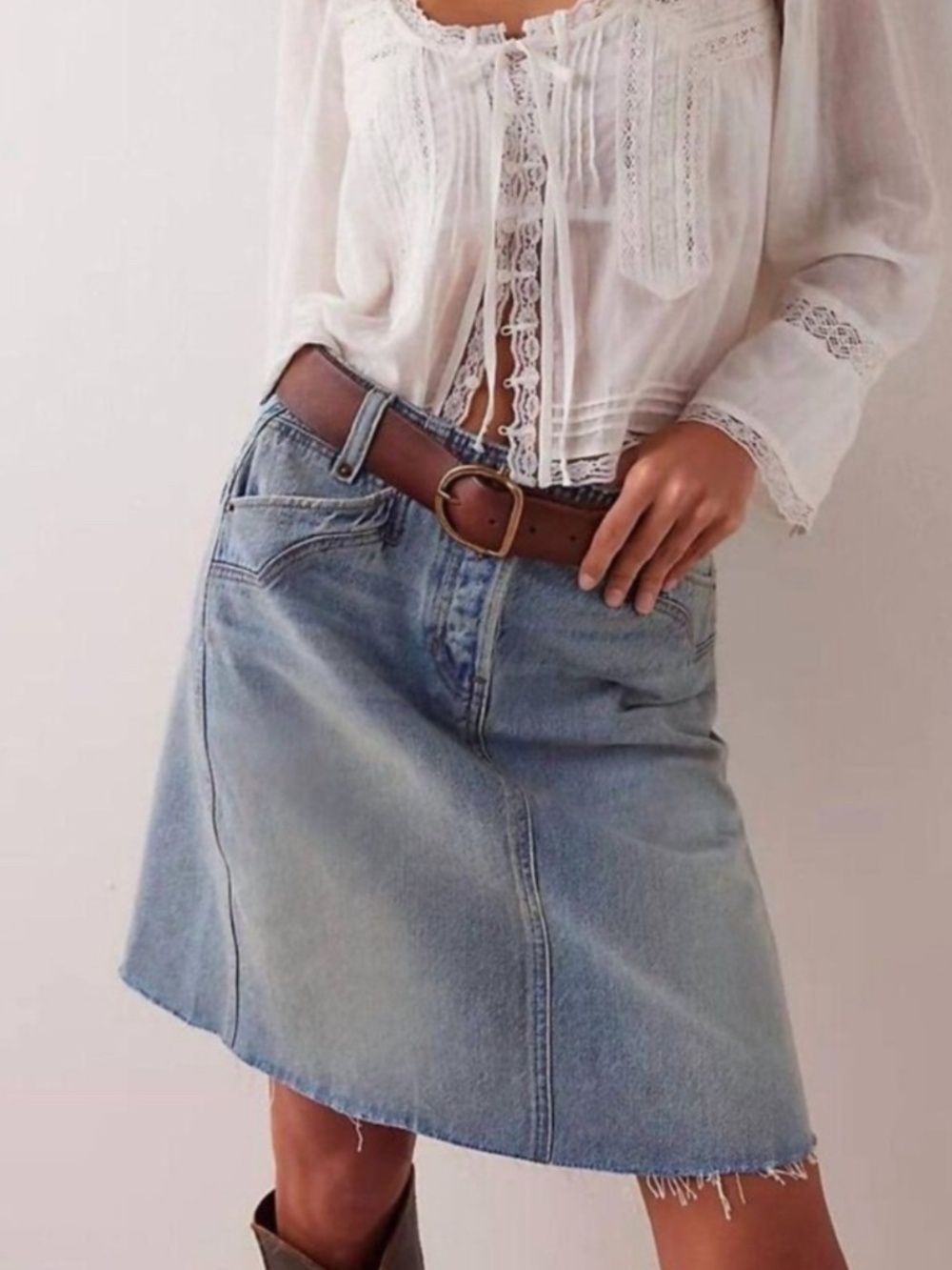 we the free suzy denim midi skirt
